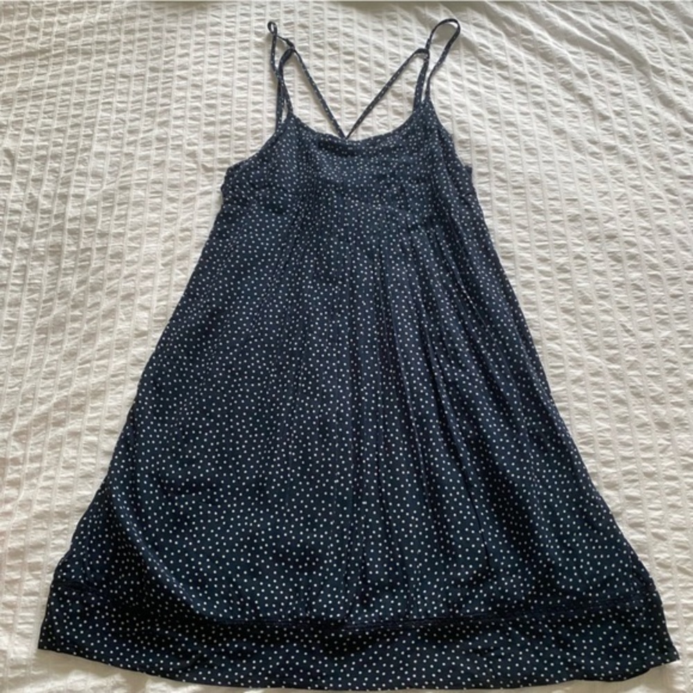 Abercrombie and Fitch Dark Blue Polka Dot Mini Dress